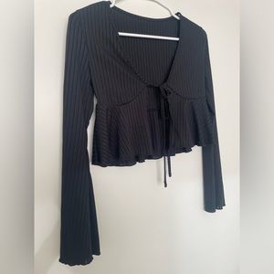 SHEIN black stripe blouse.